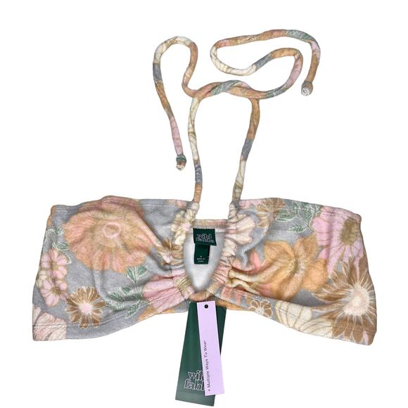 Wild Fable Terry Towel Floral Halter Top Small Gray Pink NWT - Picture 13 of 14